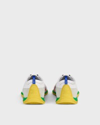 SOFT SNEAKER IN STRETCH LAMBSKIN, SUEDE CALFSKIN AND LAMBSKIN - OPTIC WHITE/BRIGHT YELLOW/GREEN -  - 2 | CELINE