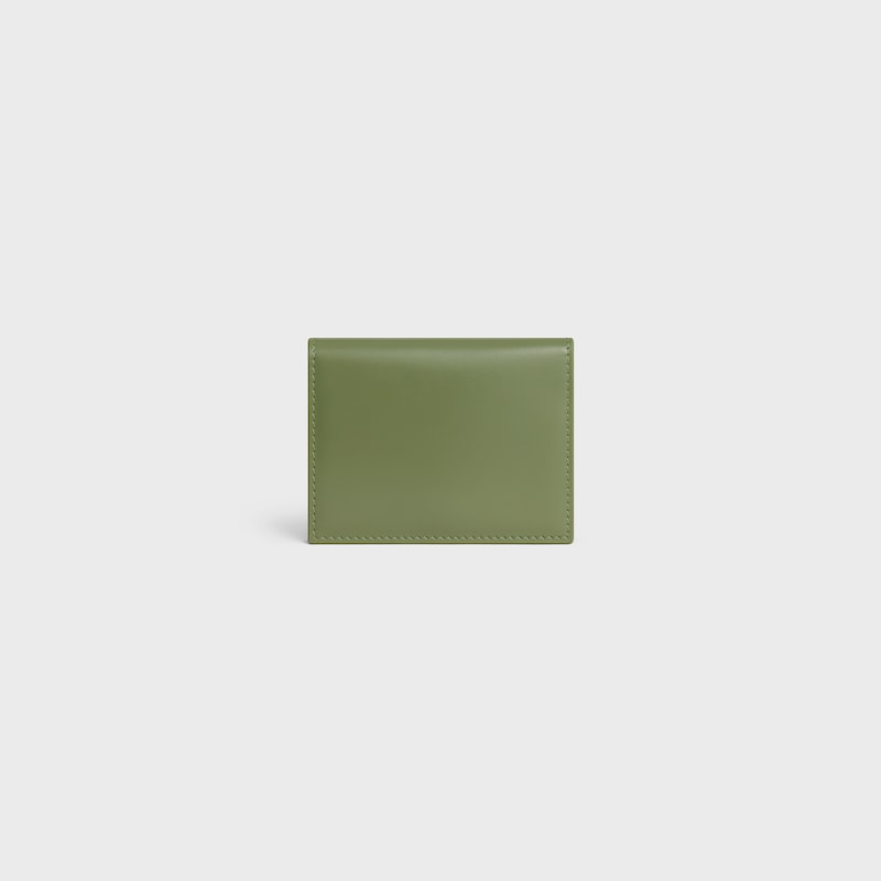 BI-FOLD CARD HOLDER TRIOMPHE IN Shiny calfskin - LIGHT KHAKI - NEW - 1 | CELINE