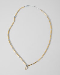 TRIOMPHE GLINT NECKLACE IN STEEL, STRASS AND BRASS WITH GOLD FINISH - GOLD / SILVER - NECKLACES - 1 | CELINE