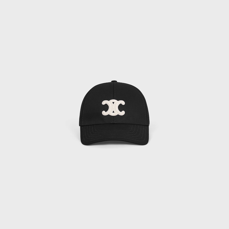 triomphe baseball cap in cotton - BLACK -  - 1 | CELINE