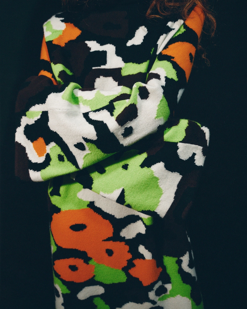 ROBE WALLPAPER EN CACHEMIRE - GREEN MULTICOLOR -  - 1 | CELINE