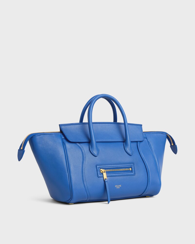 LITTLE LUGGAGE IN SUPPLE SHINY LAMBSKIN - OXIDE BLUE - LUGGAGE - 1 | CELINE