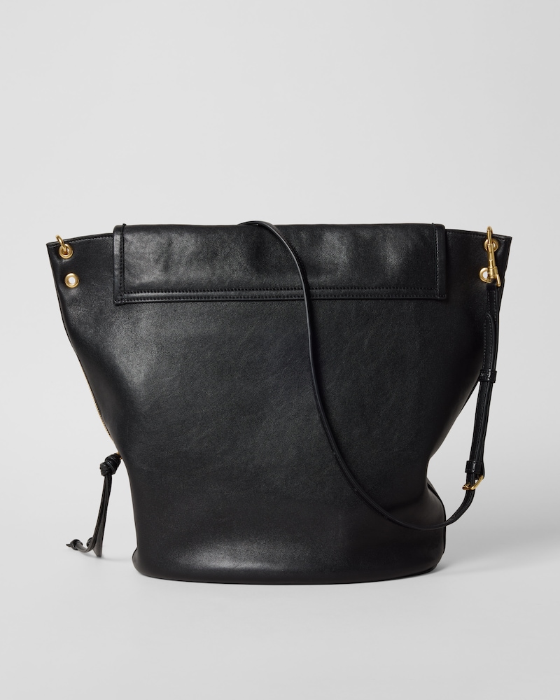 BUCKET SOFT TRIOMPHE IN SUPPLE SHINY LAMBSKIN - BLACK - ALL BAGS - 1 | CELINE