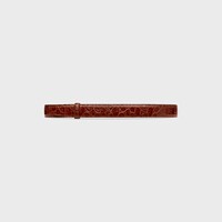 Reversible Strap 25MM IN TAURILLON LEATHER AND CROCODILE EMBOSSED CALFSKIN - RED WOOD -  - 2 | CELINE
