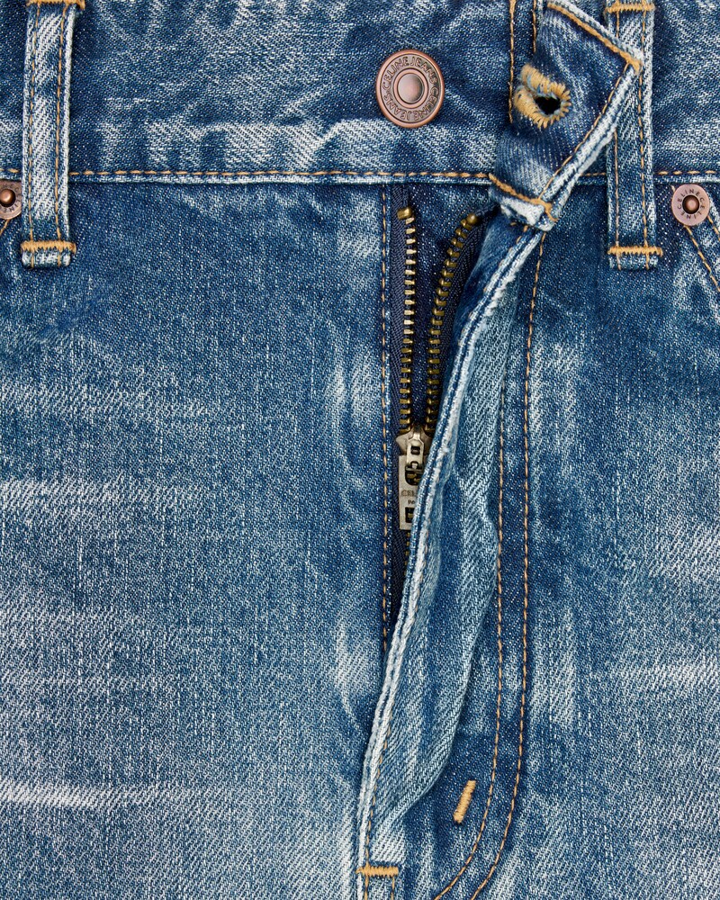 short skate em denim com lavagem electric sky - ELECTRIC SKY - - 1 | CELINE