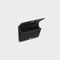 TARJETERO PARA TARJETAS DE VISITA DE PIEL DE BECERRO CON TEXTURA GRANULADA - NEGRO - MONEDEROS - 2 | CELINE