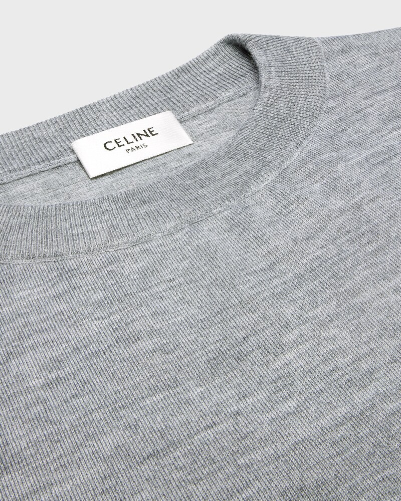 JERSEY CON CUELLO REDONDO DE CACHEMIRA FINA - GRIS -  - 1 | CELINE