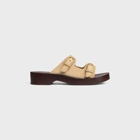 CLEO - SANDALE AUS KALBSWILDLEDER MIT DOPPELRIEMEN - BEIGE -  - 1 | CELINE