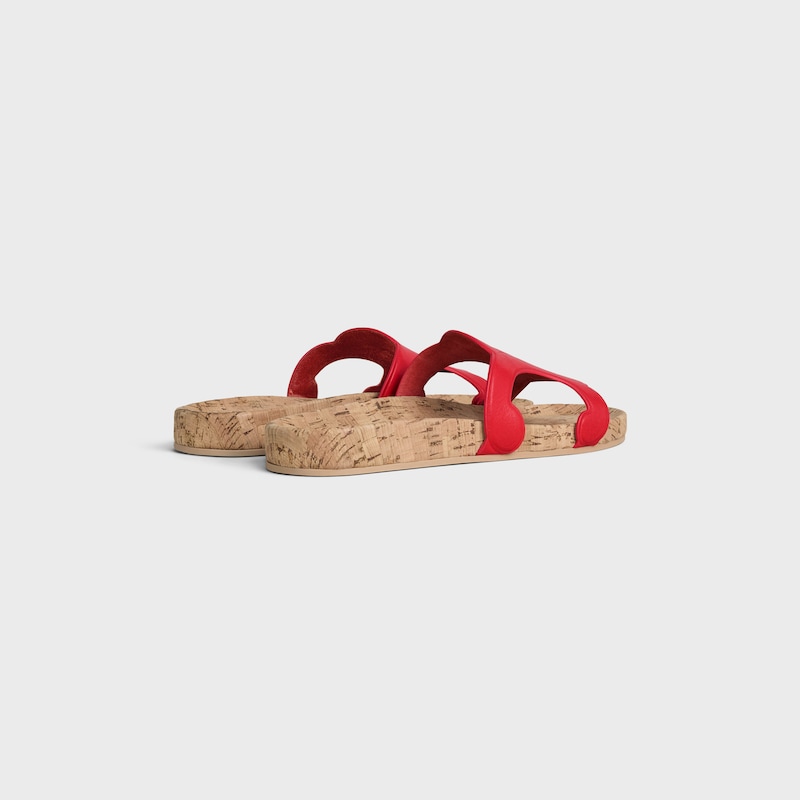 TRIOMPHE SLIDE IN SHINY CALFSKIN - ULTRA RED -  - 1 | CELINE