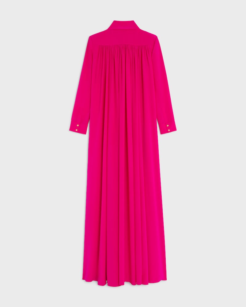 dress IN acetate silk crepe - FUSHIA -  - 1 | CELINE
