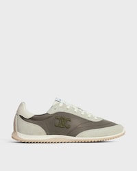 RACER SNEAKER IN NYLON, SUEDE CALFSKIN AND CALFSKIN - Khaki / Grey -  - 1 | CELINE
