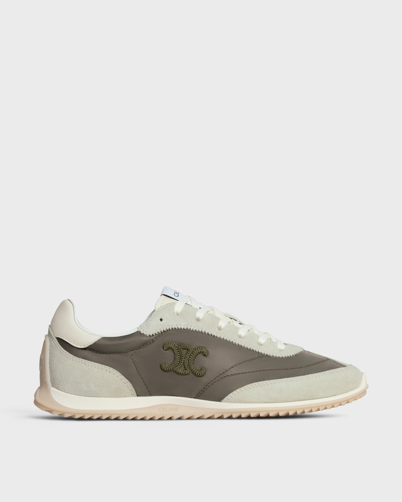 RACER SNEAKER IN NYLON, SUEDE CALFSKIN AND CALFSKIN - Khaki / Grey -  - 1 | CELINE