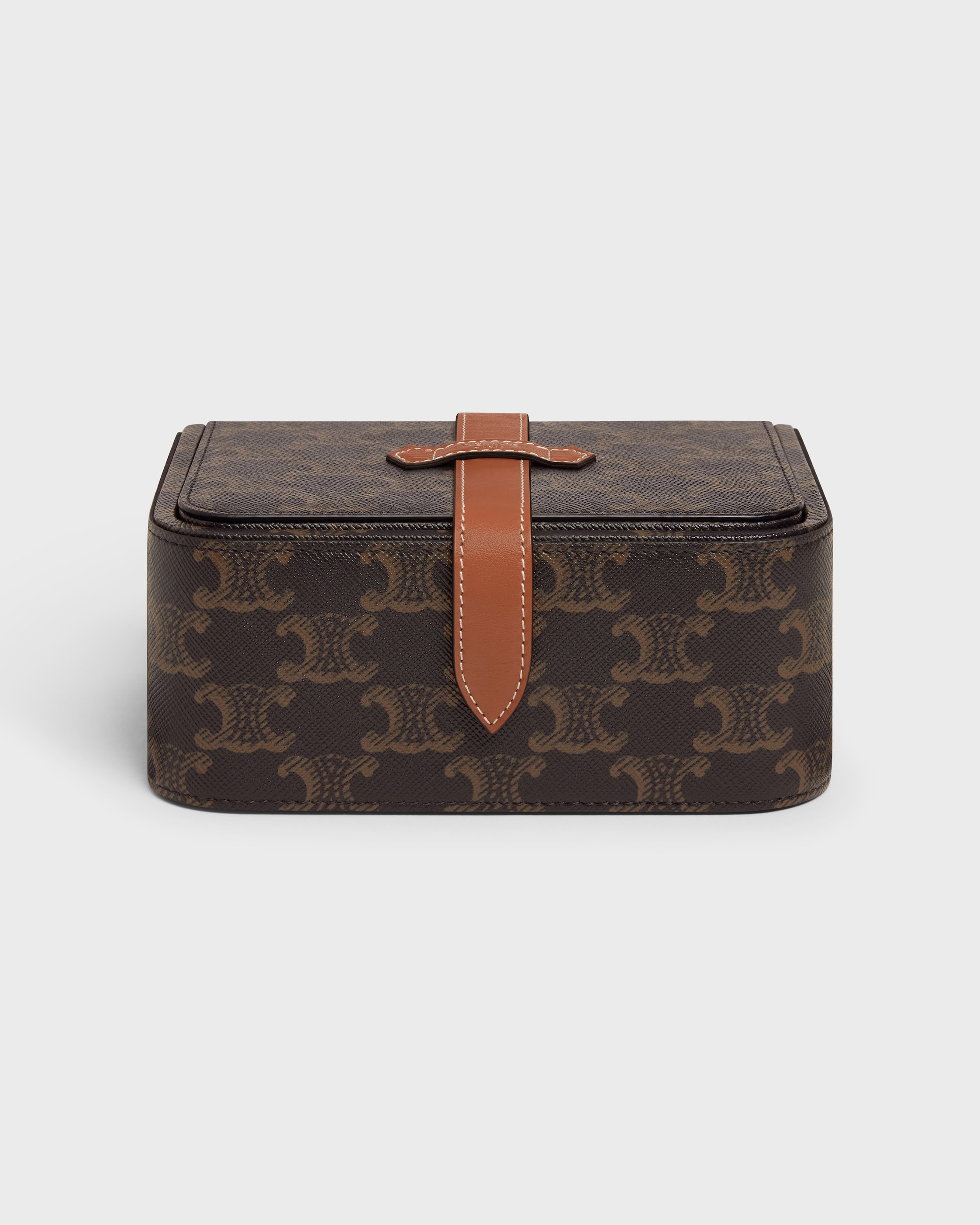 Large Jewels Case in Triomphe Canvas and Calfskin - TAN | CELINE
