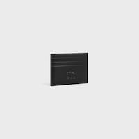 LARGE CARD HOLDER in Satinated calfskin with triomphe embossed - BLACK - CARD HOLDERS - 2 | CELINE