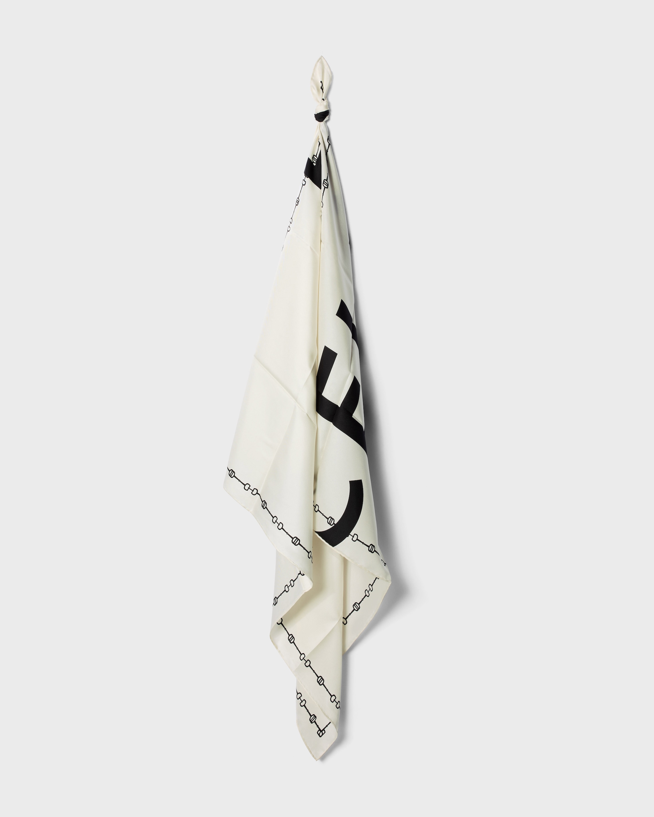 スクエアスカーフ / シルクツイル - ホワイト / ブラック | CELINE