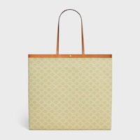 Shopper plano grande em Triomphe Canvas - SANDCASTLE / SOFT LIME - BOLSAS TOTE - 1 | CELINE