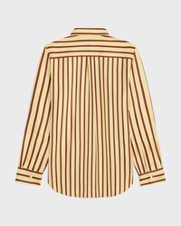 oversized shirt IN striped silk twill - YELLOW/RED/BLACK -  - 2 | CELINE