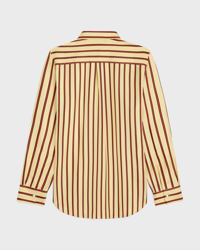 oversized shirt IN striped silk twill - YELLOW/RED/BLACK -  - 1 | CELINE