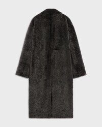coat IN CHEVRON PRINTED LAMB SHEARLING - CHARCOAL/SILVER -  - 2 | CELINE