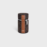 Camera lens case in Triomphe Canvas and calfskin - TAN - LIFESTYLE - 2 | CELINE