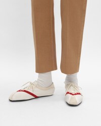 THE FLAT SNEAKER IN GROS GRAIN, VELVET, SUEDE GOATSKIN AND LAMBSKIN - WHITE/RED -  - 2 | CELINE