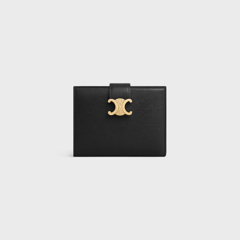 MEDIUM STRAP WALLET NINO IN SUPPLE GRAINED CALFSKIN - BLACK - GIFT FINDER - 1 | CELINE