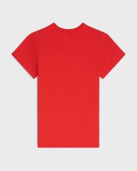 regular t-shirt IN RIBBED COTTON JERSEY - RED CYCLIST/OFF WHITE -  - 2 | CELINE
