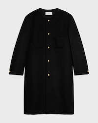 coat IN DOUBLE-FACE CASHMERE - BLACK -  - 1 | CELINE