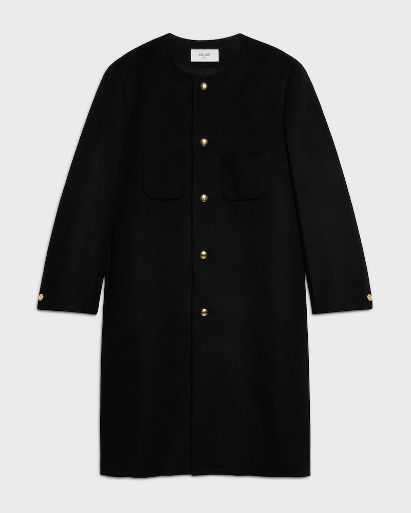 LONG CHASSEUR COAT - BLACK -  - 1 | CELINE