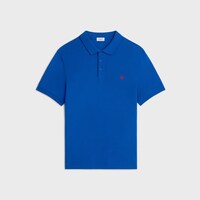 polo shirt IN PIQUE COTTON JERSEY - BLEU KLEIN / RED CERISE -  - 1 | CELINE