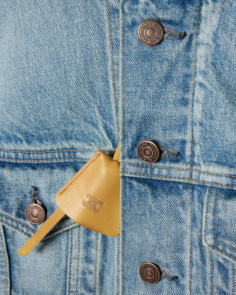 TRUCKER JACKET IN cotton denim - CLEAR WATERFALL -  - 1 | CELINE