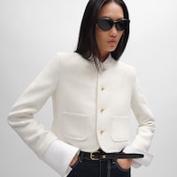 icone jacket IN viscose and wool natté - OFF WHITE -  - 2 | CELINE