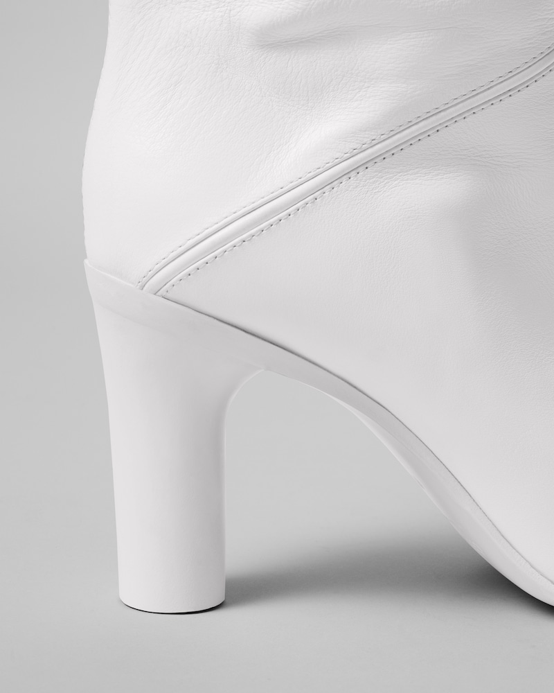 TUBE HIGH BOOT IN CALFSKIN - WHITE -  - 1 | CELINE