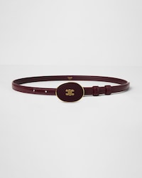 Thin Plate Belt 13MM IN TAURILLON LEATHER WITH ENAMELLED BUCKLE - DEEP BURGUNDY -  - 2 | CELINE