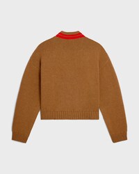 JERSEY CON CUELLO EN V DE CACHEMIRA. - CAMEL / ROJO -  - 2 | CELINE