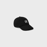 triomphe richelieu cap IN light cotton twill - BLACK -  - 1 | CELINE