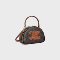 SAC DEMI-LUNE MINI MODÈLE toile triomphe et veau - TAN - CADEAUX ESSENTIELS - 2 | CELINE