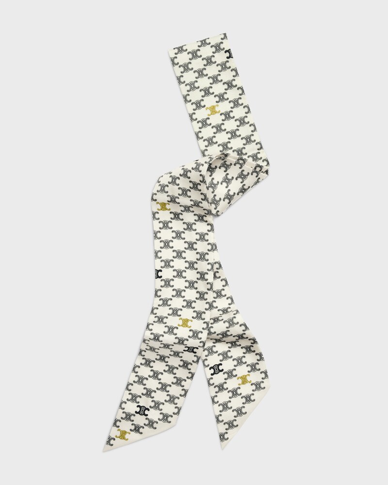 lavalliere IN silk twill - CREME/MARINE -  - 1 | CELINE
