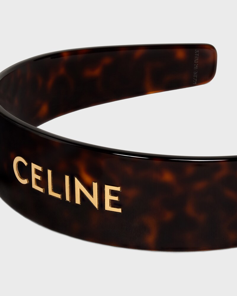 Celine Headband in Acetate and Steel - DARK HAVANA / GOLD - GIFT FINDER - 1 | CELINE