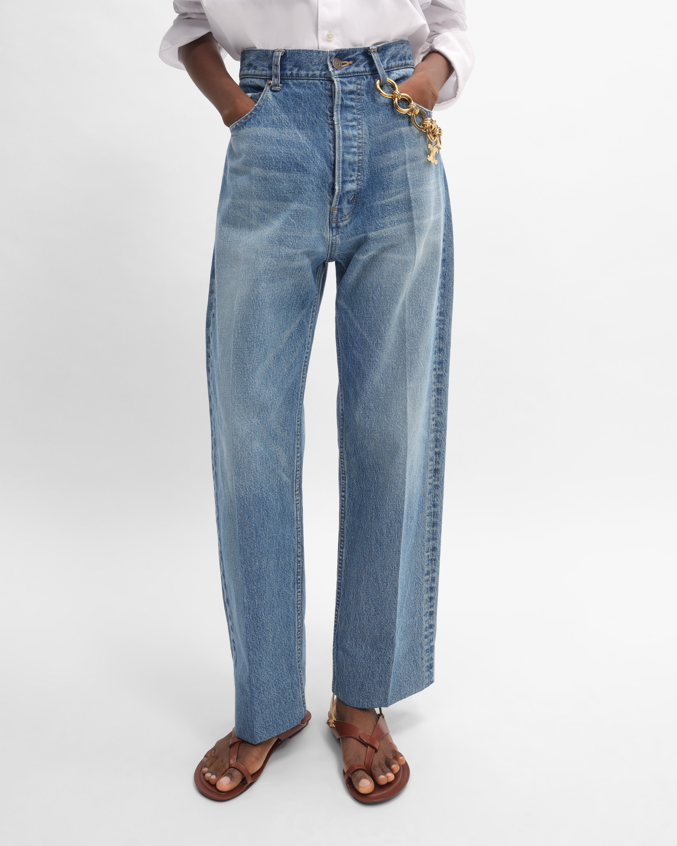 boyfriend jeans 002 IN cotton denim - VIVIENNE GLASS | CELINE