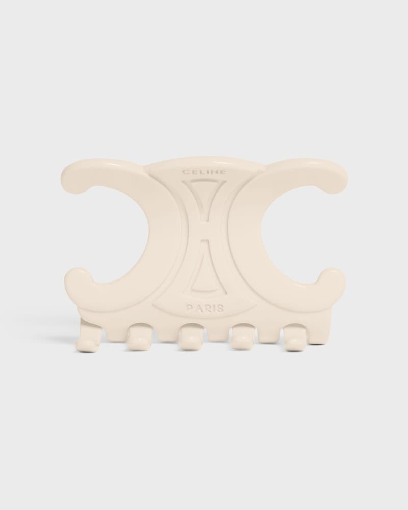 Celine Large Hair Claw in Acetate - IVORY - HAIR ACCESSORIES - 1 | CELINE