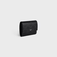 Tri-fold Wallet IN CALFSKIN WITH TRIOMPHE EMBOSSED - BLACK - WALLETS - 2 | CELINE