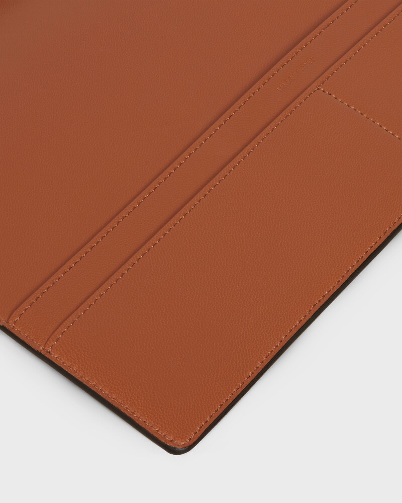 Large notebook cover in triomphe canvas and calfskin - TAN - CELINE MAISON - 1 | CELINE