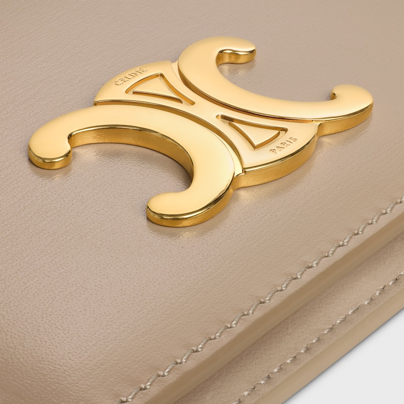 BI-FOLD CARD HOLDER TRIOMPHE IN Shiny calfskin - SAFARI - CARD HOLDERS - 1 | CELINE