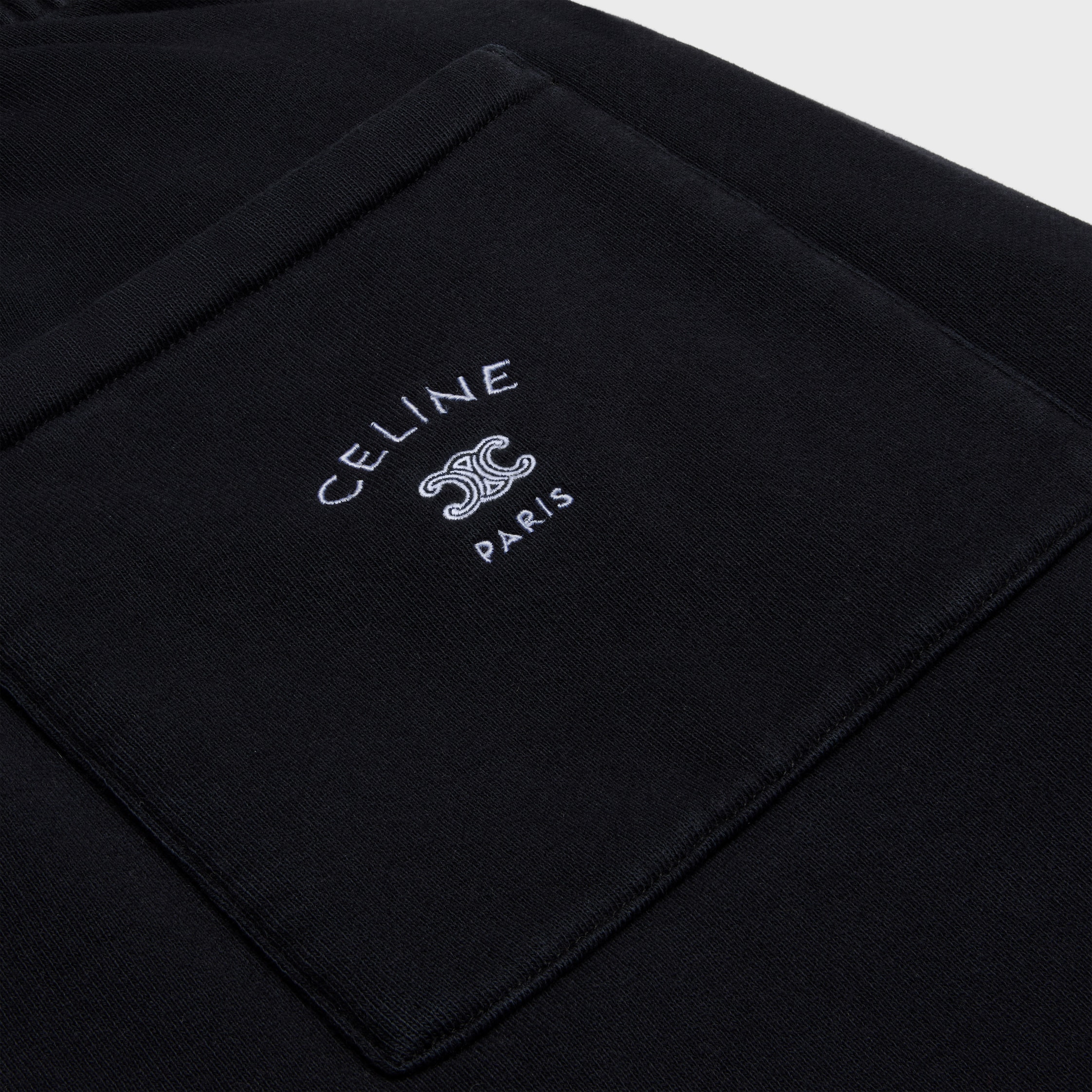 shorts IN cotton fleece - BLACK / OPTIC WHITE | CELINE