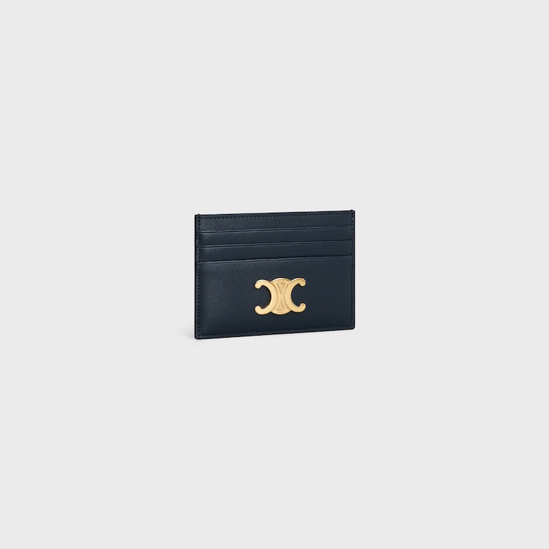 CARD HOLDER TRIOMPHE IN Shiny calfskin - NAVY BLUE - CARD HOLDERS - 1 | CELINE