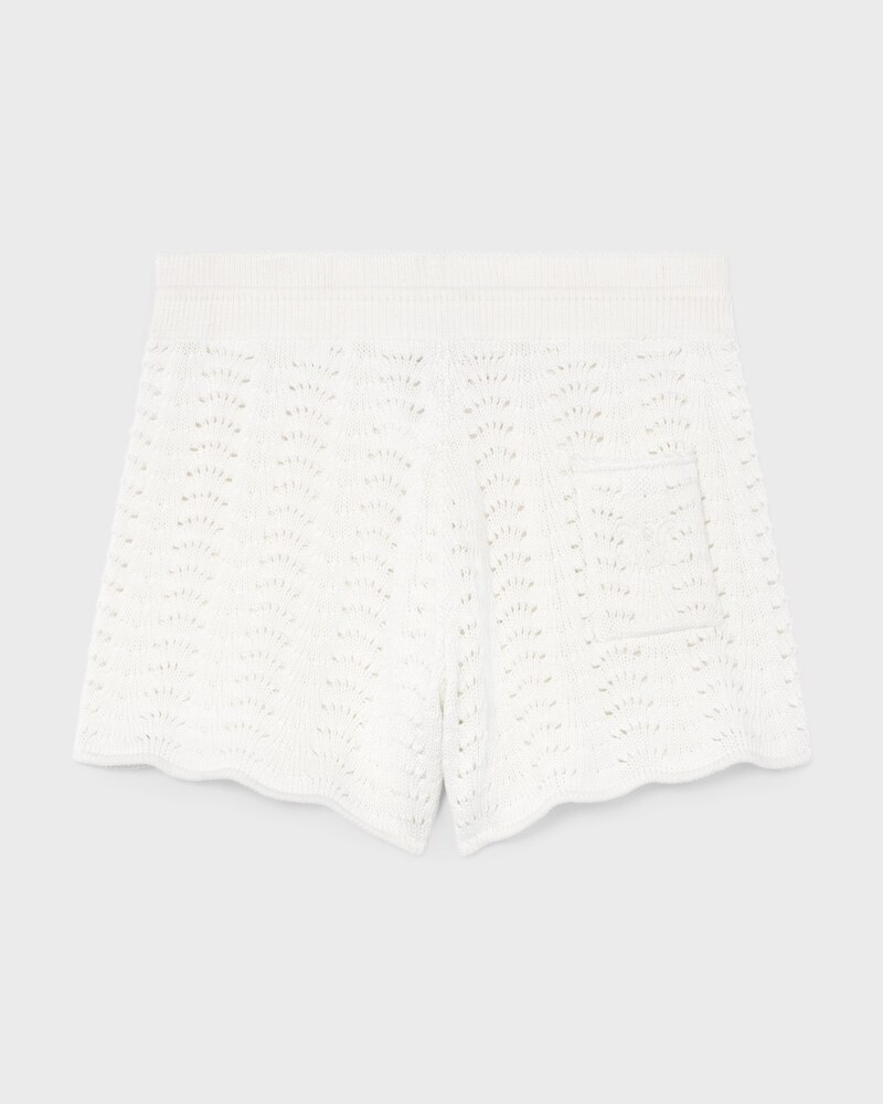 mini shorts IN cotton pointelle - WHITE -  - 1 | CELINE