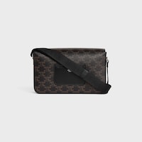 Flap Messenger bag IN TRIOMPHE CANVAS AND CALFSKIN - BLACK - CELINE ESSENTIALS - 2 | CELINE