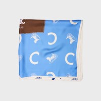square IN silk twill - OFFWHITE/ BLUE SKY -  - 2 | CELINE