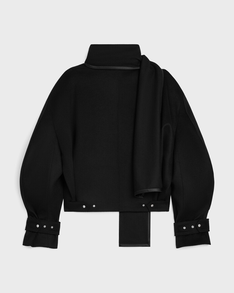 scarf jacket IN WOOL CLOTH - BLACK -  - 1 | CELINE